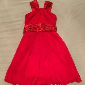 GIRLS RED DAVID'S BRIDAL FORMAL DRESS SZ 8